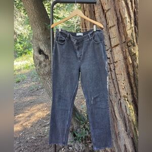 Abercrombie And Fitch The‎ 90s Slim Straight Ultra High Rise Black Jeans Size 16